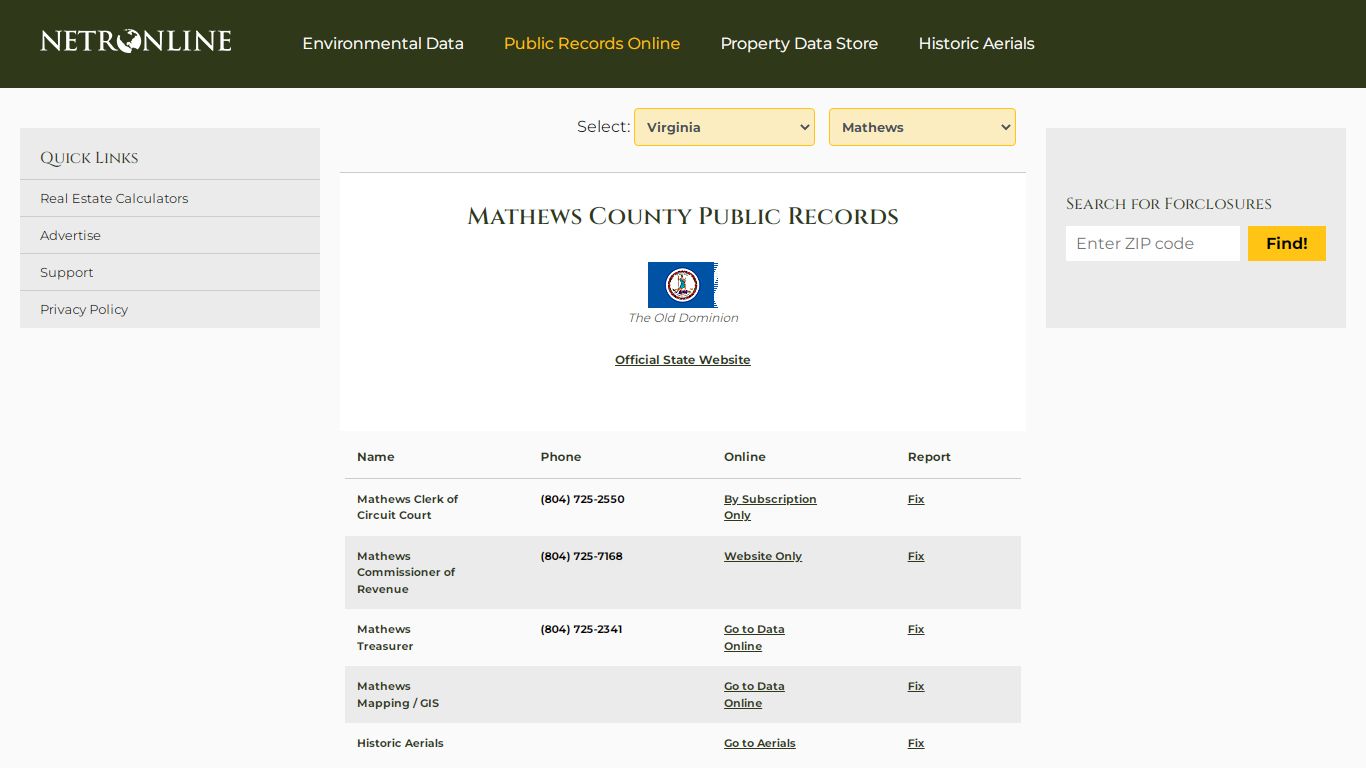 Mathews County Public Records - NETROnline.com