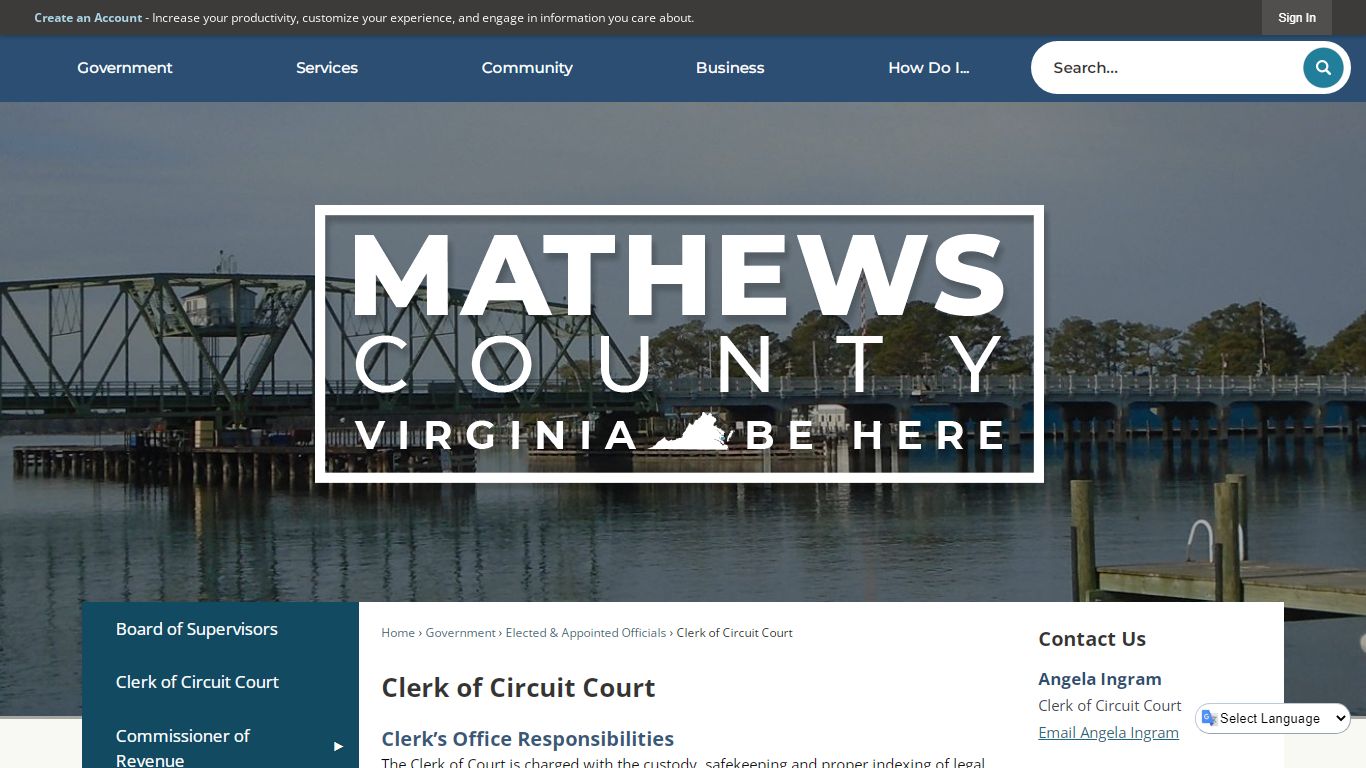 Clerk of Circuit Court | Mathews County, VA